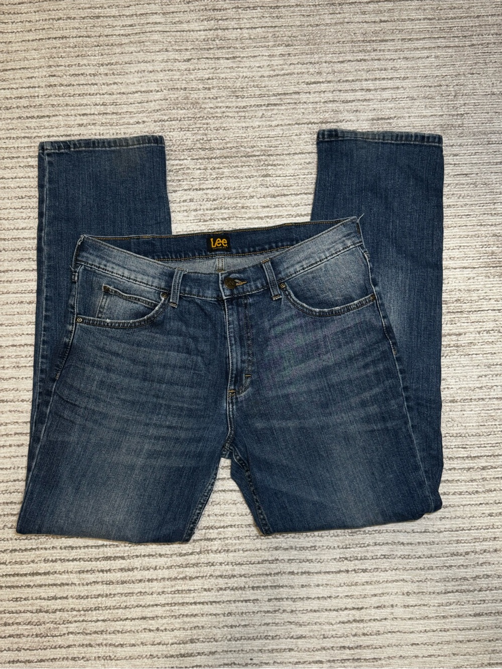Lee Men’s Straight Fit Jeans 34x32 Medium Wash Denim Pants